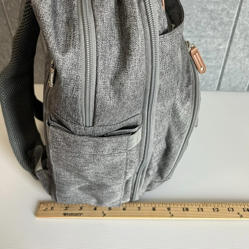 Ruvalino Baby Diaper Bag Backpack Gray Unisex Zip Compartments Multi-Pockets